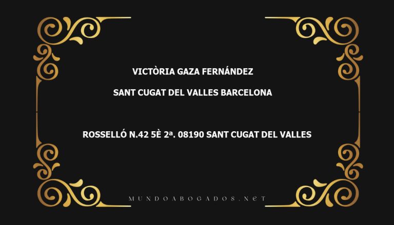 abogado Victòria Gaza Fernández en la localidad de Sant Cugat del Valles