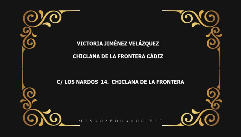 abogado Victoria Jiménez Velázquez en la localidad de Chiclana de la Frontera