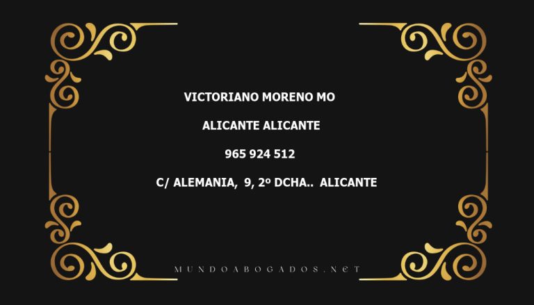 abogado Victoriano Moreno Mo en la localidad de Alicante