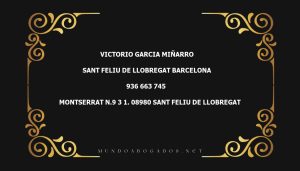 abogado Victorio Garcia Miñarro en la localidad de Sant Feliu de Llobregat