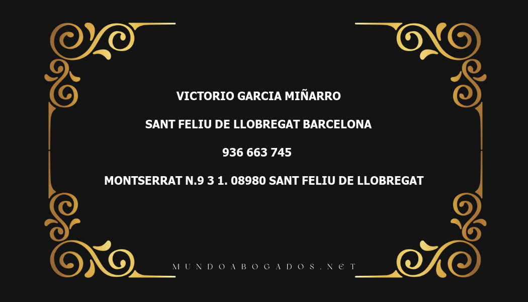 abogado Victorio Garcia Miñarro en la localidad de Sant Feliu de Llobregat