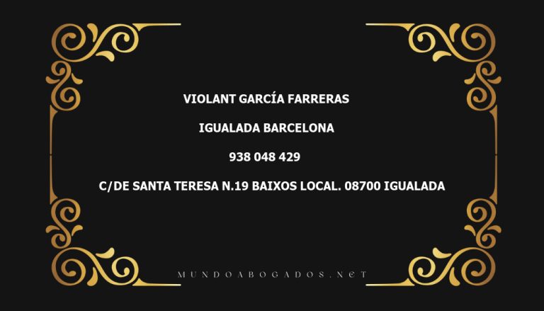 abogado Violant García Farreras en la localidad de Igualada