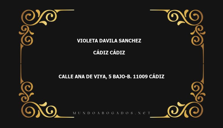 abogado Violeta Davila Sanchez en la localidad de Cádiz