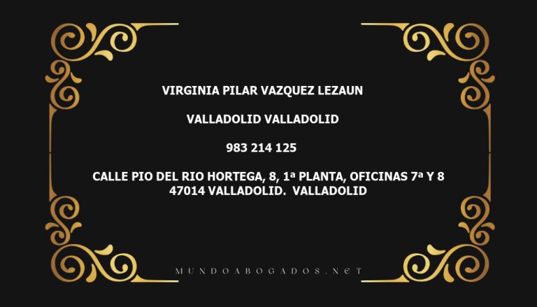 abogado Virginia Pilar Vazquez Lezaun en la localidad de Valladolid