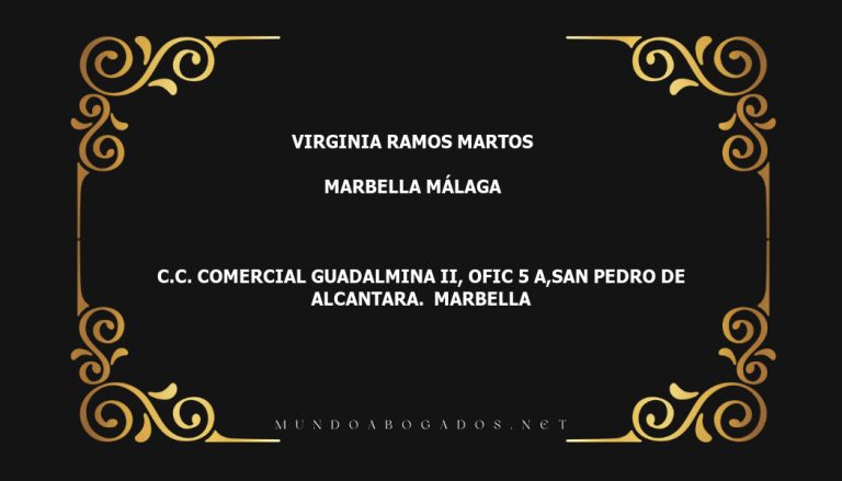 abogado Virginia Ramos Martos en la localidad de Marbella