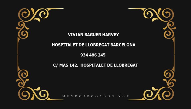 abogado Vivian Baguer Harvey en la localidad de Hospitalet de Llobregat