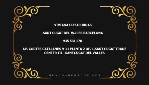 abogado Viviana Coplo Ordas en la localidad de Sant Cugat del Valles