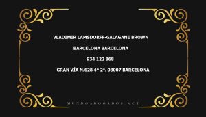 abogado Vladimir Lamsdorff-Galagane Brown en la localidad de Barcelona