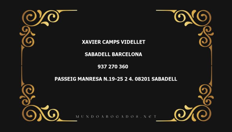 abogado Xavier Camps Videllet en la localidad de Sabadell