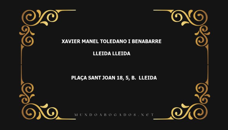 abogado Xavier Manel Toledano I Benabarre en la localidad de Lleida