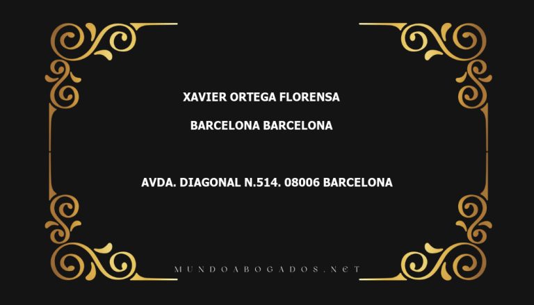 abogado Xavier Ortega Florensa en la localidad de Barcelona