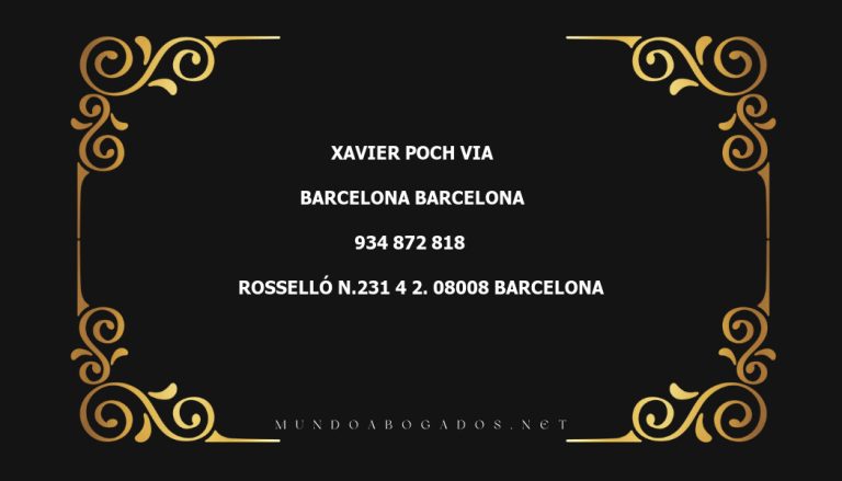 abogado Xavier Poch Via en la localidad de Barcelona