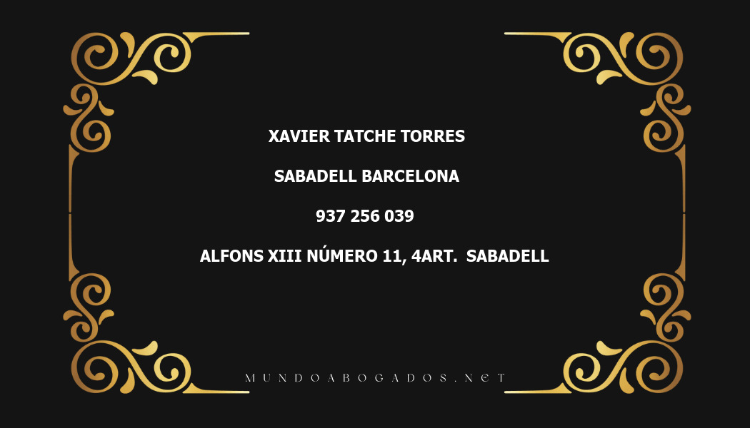 abogado Xavier Tatche Torres en la localidad de Sabadell