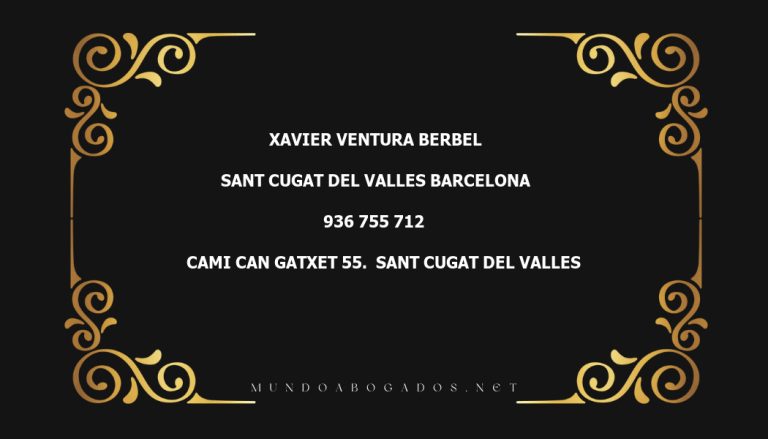 abogado Xavier Ventura Berbel en la localidad de Sant Cugat del Valles