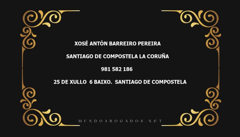 abogado Xosé Antón Barreiro Pereira en la localidad de Santiago de Compostela