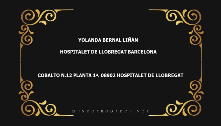 abogado Yolanda Bernal Liñán en la localidad de Hospitalet de Llobregat