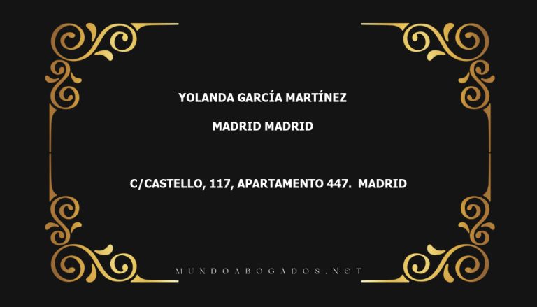 abogado Yolanda García Martínez en la localidad de Madrid