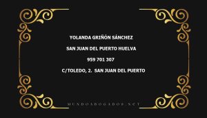 abogado Yolanda Griñón Sánchez en la localidad de San Juan del Puerto