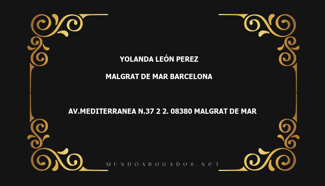 abogado Yolanda León Perez en la localidad de Malgrat de Mar