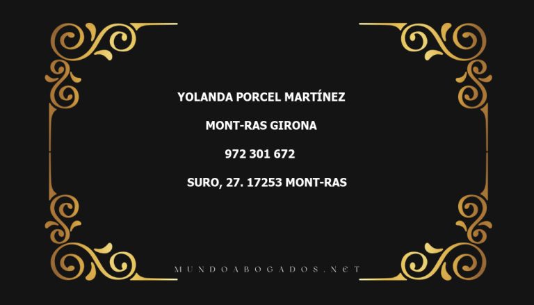 abogado Yolanda Porcel Martínez en la localidad de Mont-ras