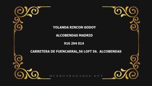 abogado Yolanda Rincon Godoy en la localidad de Alcobendas