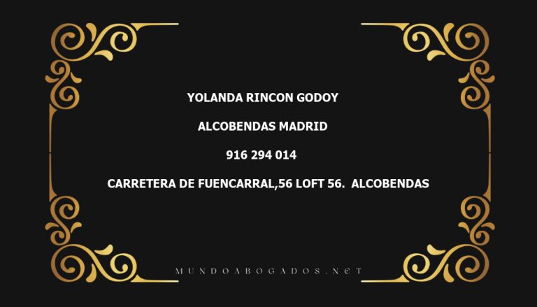 abogado Yolanda Rincon Godoy en la localidad de Alcobendas