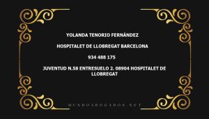 abogado Yolanda Tenorio Fernández en la localidad de Hospitalet de Llobregat