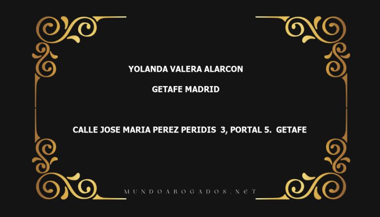 abogado Yolanda Valera Alarcon en la localidad de Getafe