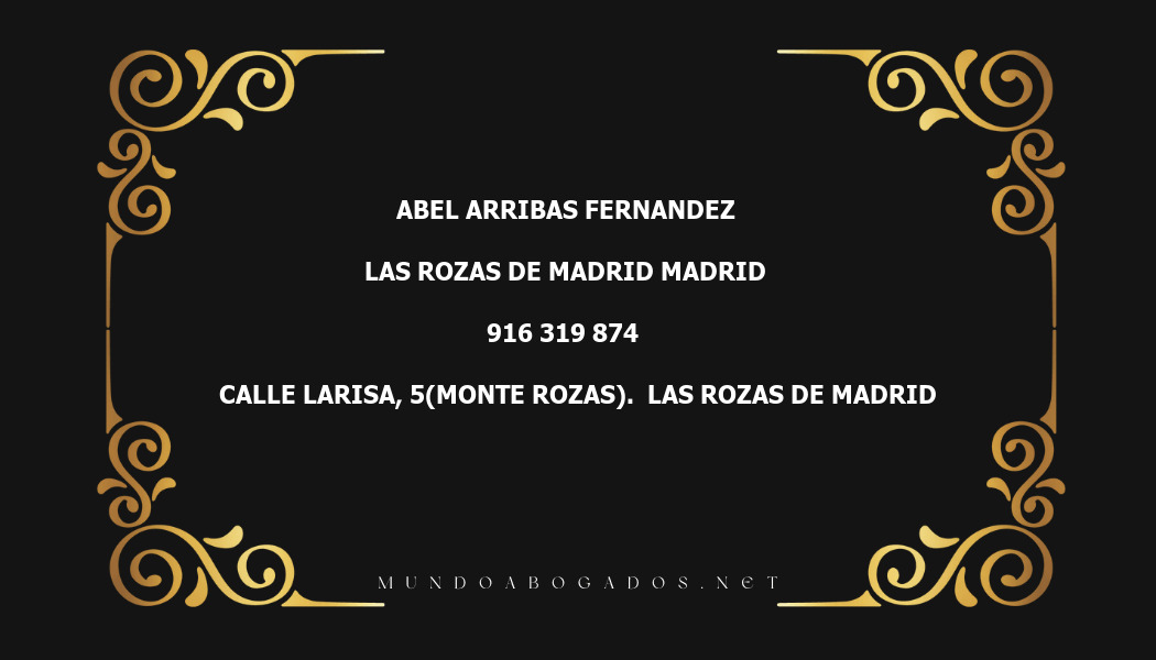 abogado Abel Arribas Fernandez en la localidad de Las Rozas de Madrid