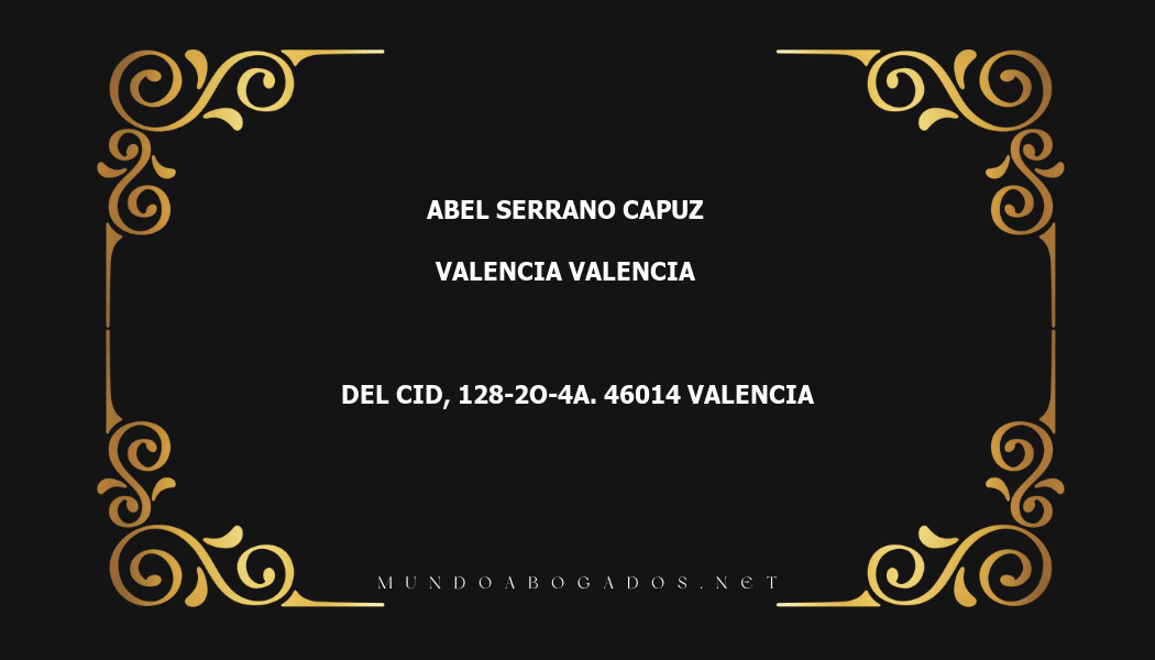 abogado Abel Serrano Capuz en la localidad de Valencia