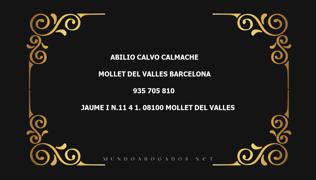 abogado Abilio Calvo Calmache en la localidad de Mollet del Valles