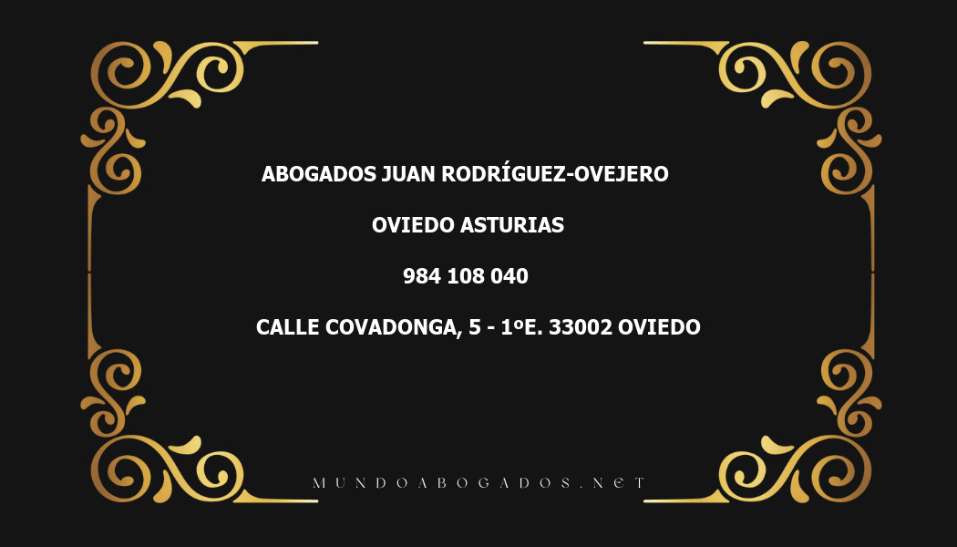 abogado Abogados Juan Rodríguez-Ovejero en la localidad de Oviedo