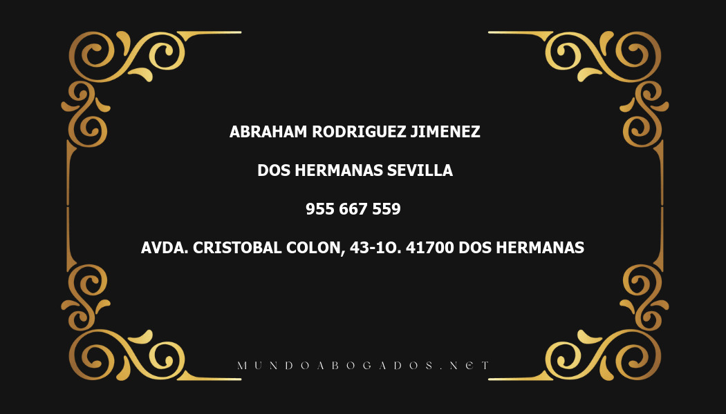 abogado Abraham Rodriguez Jimenez en la localidad de Dos Hermanas