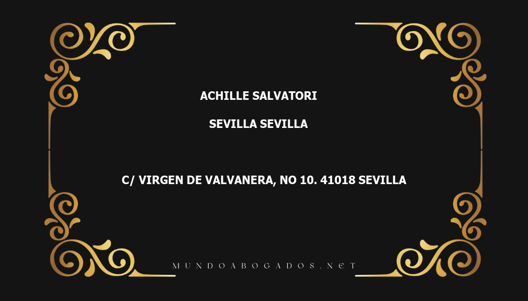 abogado Achille Salvatori en la localidad de Sevilla