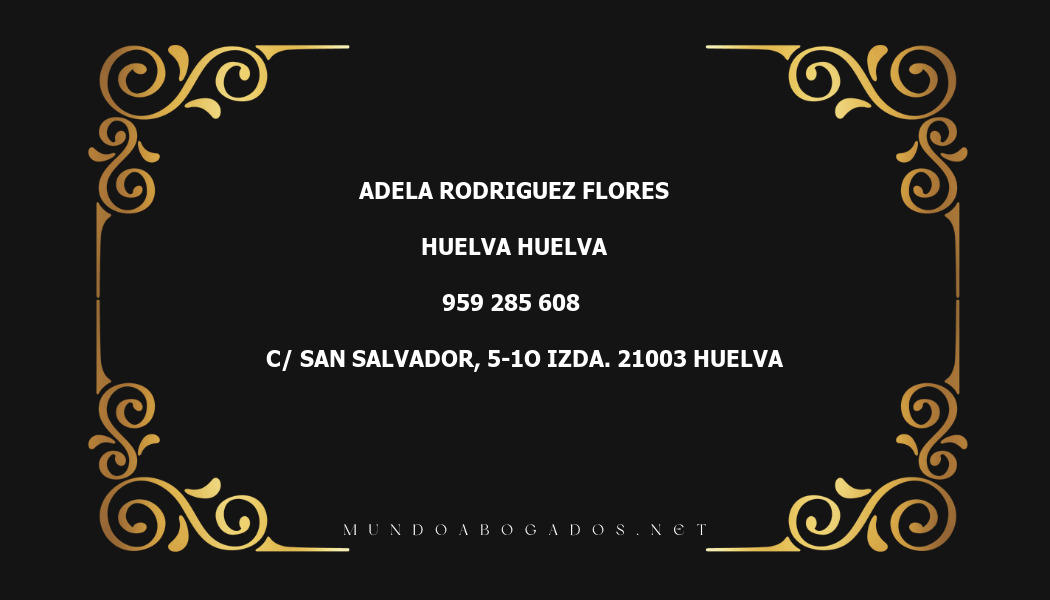 abogado Adela Rodriguez Flores en la localidad de Huelva