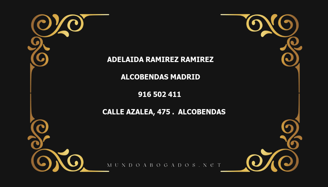 abogado Adelaida Ramirez Ramirez en la localidad de Alcobendas