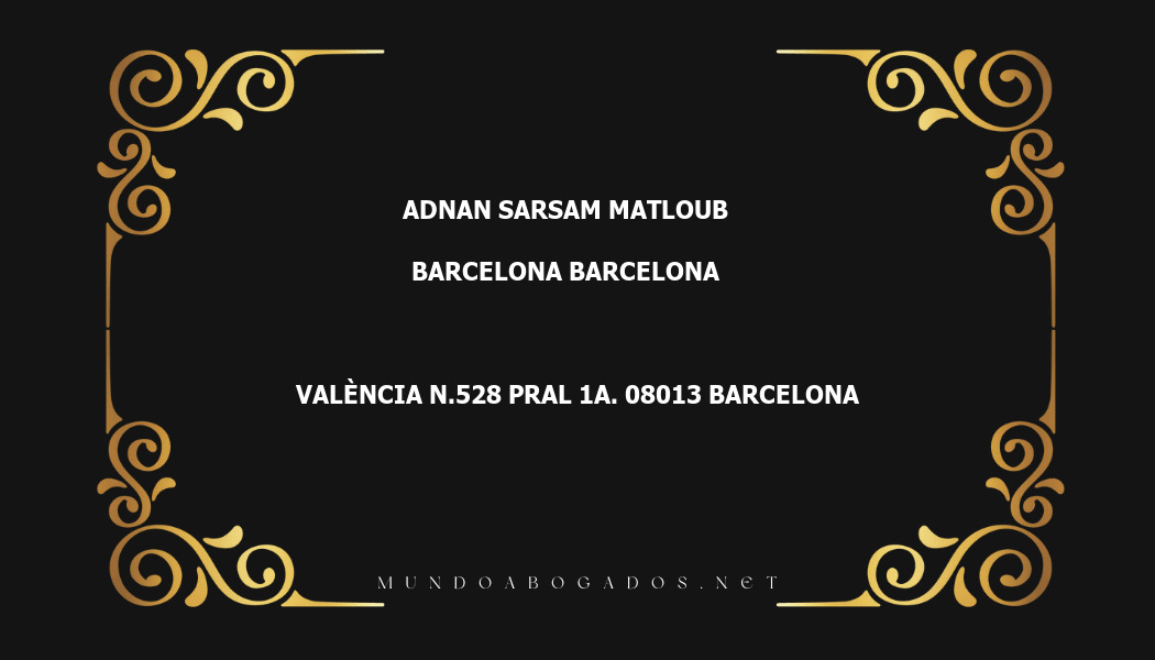 abogado Adnan Sarsam Matloub en la localidad de Barcelona