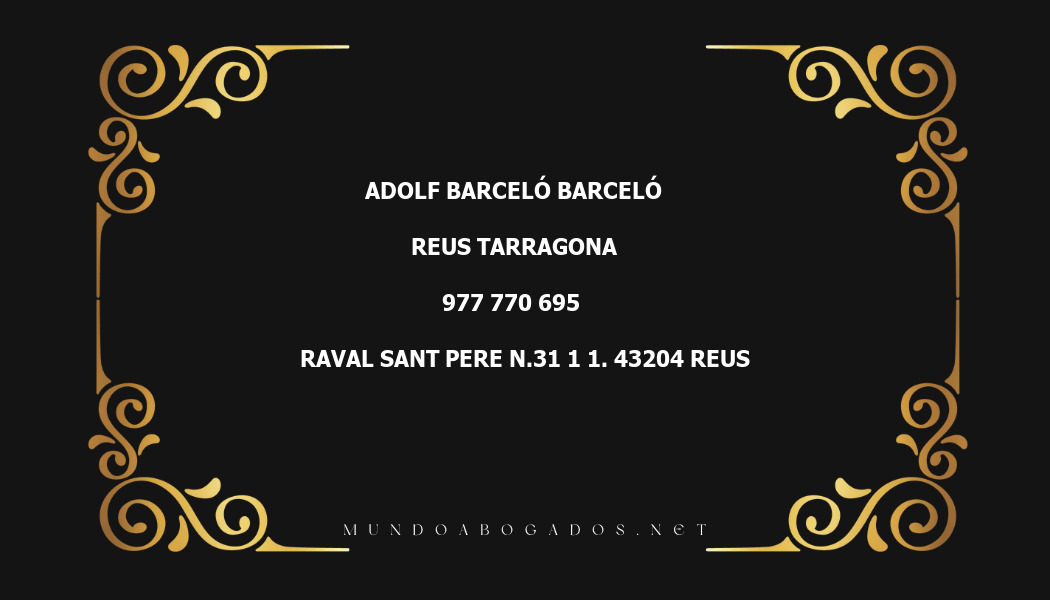 abogado Adolf Barceló Barceló en la localidad de Reus