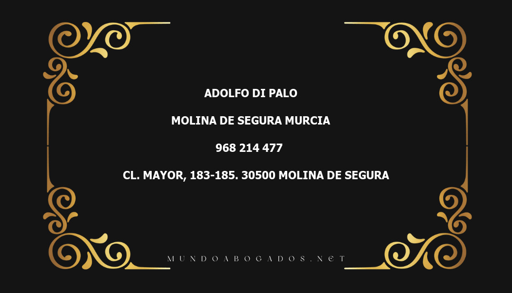 abogado Adolfo Di Palo en la localidad de Molina de Segura