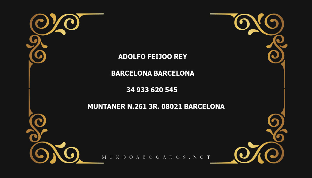 abogado Adolfo Feijoo Rey en la localidad de Barcelona