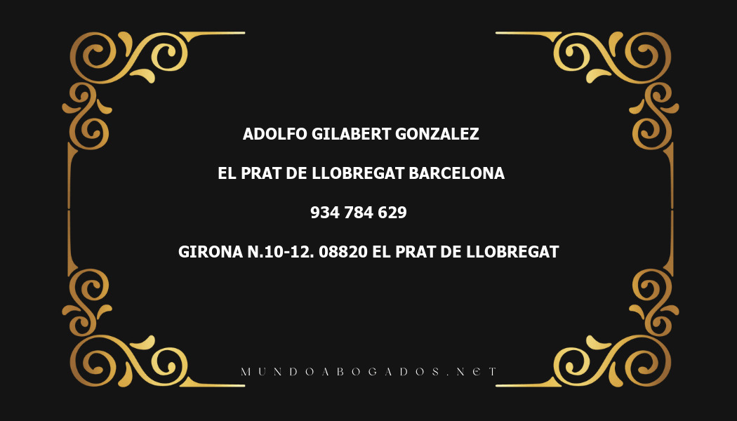 abogado Adolfo Gilabert Gonzalez en la localidad de El Prat de Llobregat