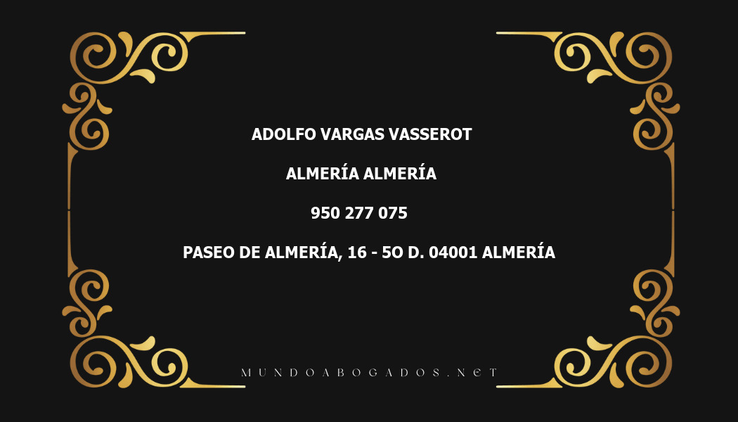 abogado Adolfo Vargas Vasserot en la localidad de Almería