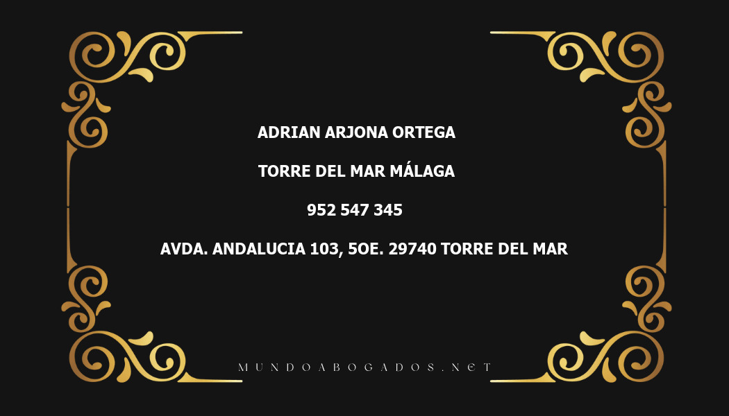 abogado Adrian Arjona Ortega en la localidad de Torre del Mar