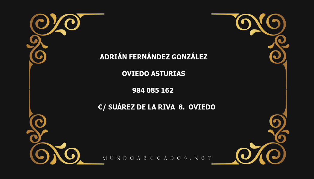 abogado Adrián Fernández González en la localidad de Oviedo