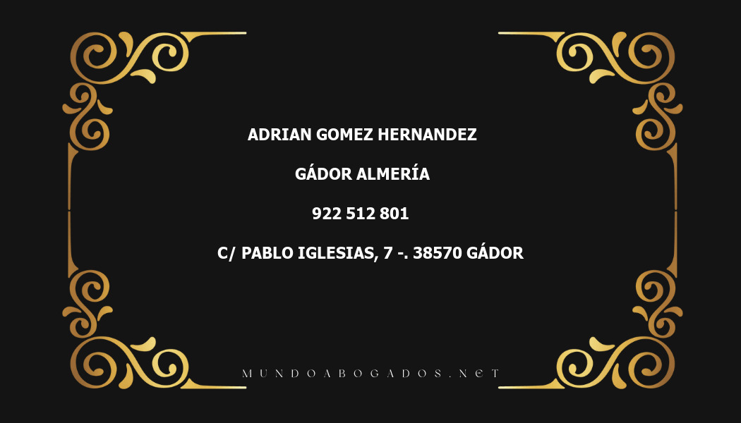 abogado Adrian Gomez Hernandez en la localidad de Gádor