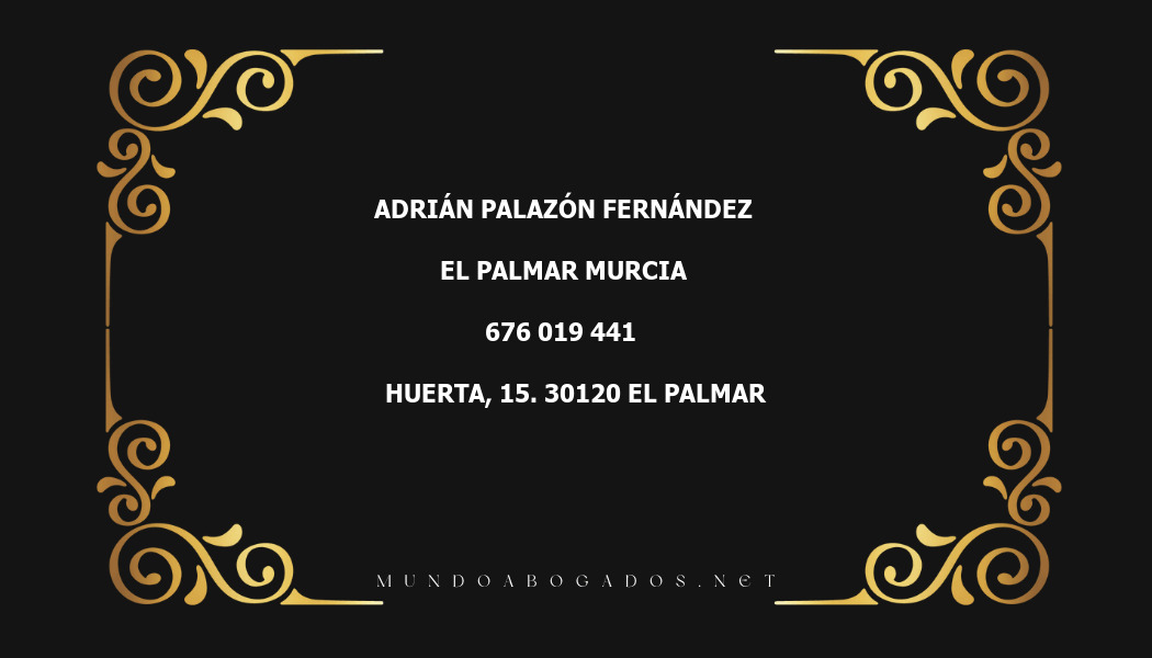 abogado Adrián Palazón Fernández en la localidad de El Palmar