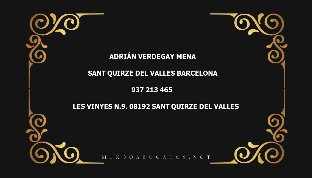 abogado Adrián Verdegay Mena en la localidad de Sant Quirze del Valles