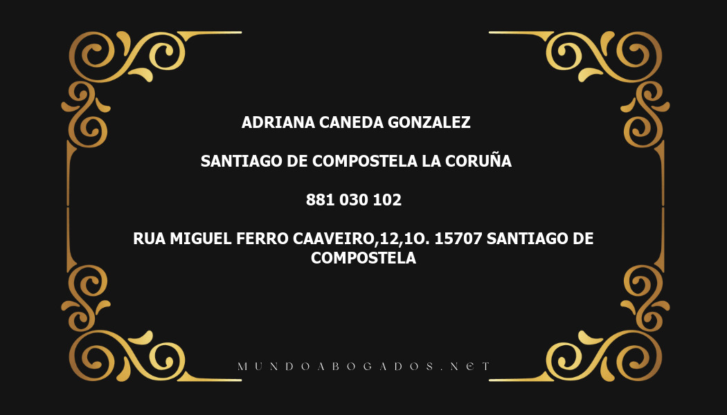 abogado Adriana Caneda Gonzalez en la localidad de Santiago de Compostela