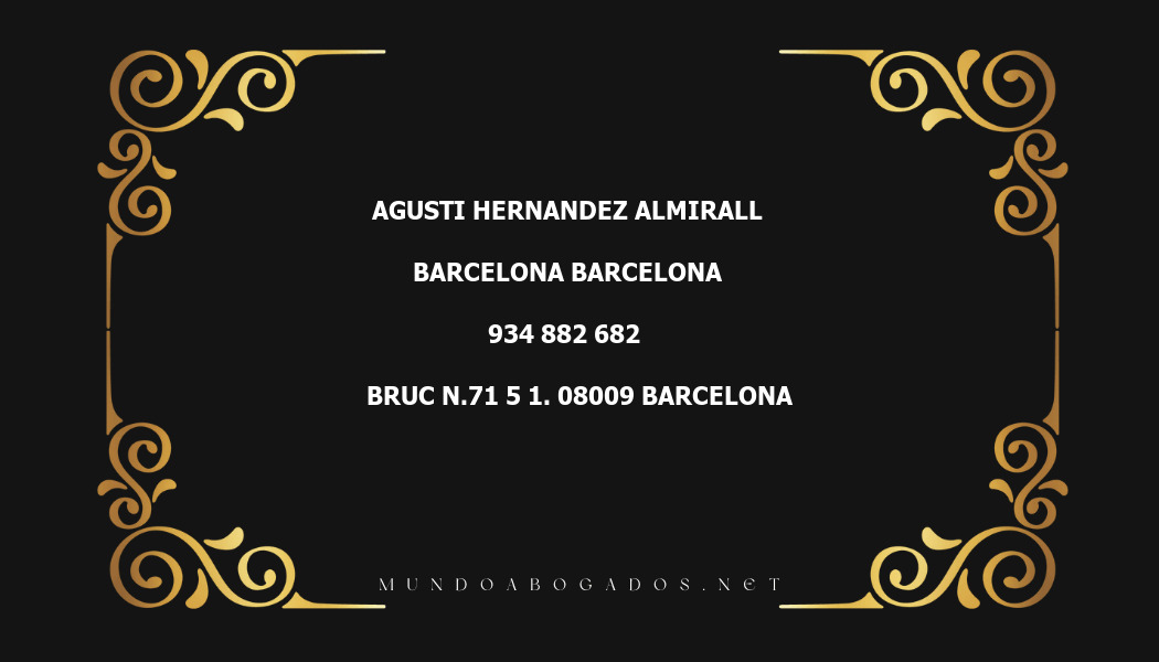 abogado Agusti Hernandez Almirall en la localidad de Barcelona