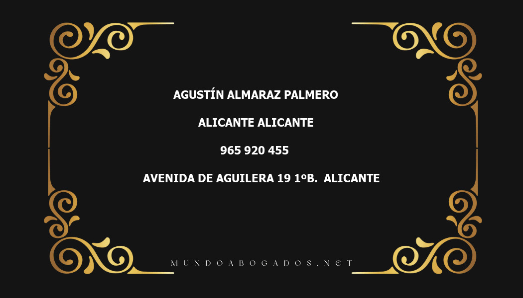 abogado Agustín Almaraz Palmero en la localidad de Alicante